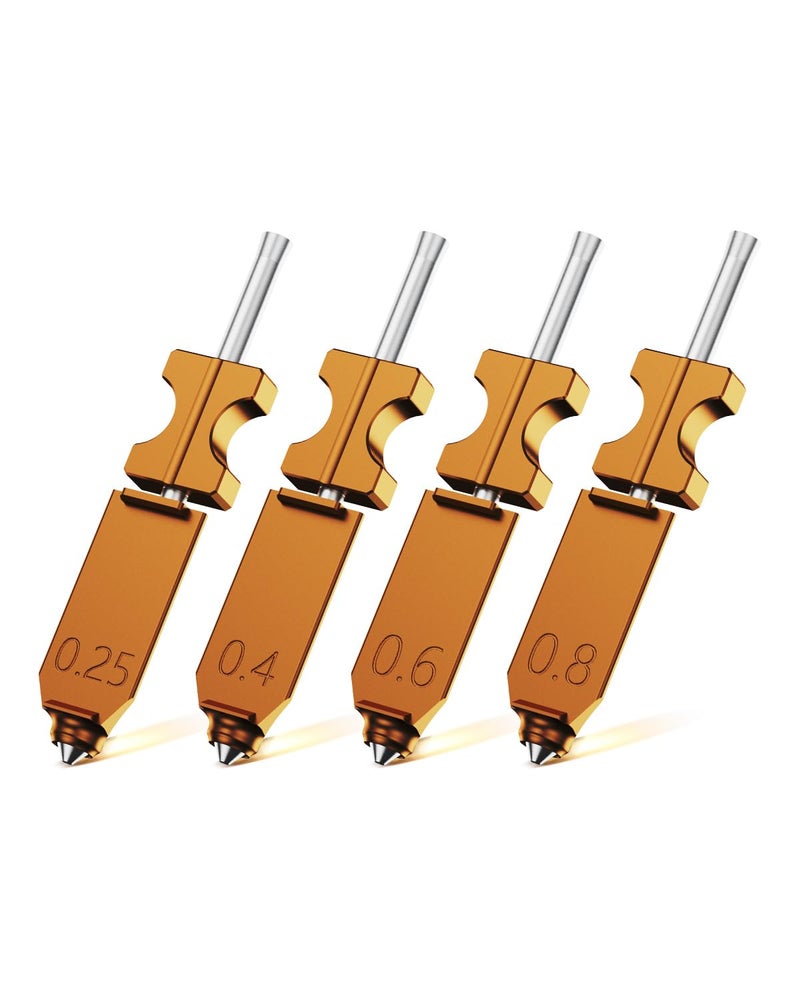 FLASHFORGE AD5X 3D Printer Hotend Kit, Replacement 0.25/0.4/0.6/0.8 mm Nozzle Bundle, High-Temperature Resistance and High-Speed Precision Printing, 4-Size Pack Fulfills Your Printing Needs - Image 1